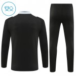 Kinder Manchester United Training Sweatshirts Viertelreißverschluss 2024-25 Schwarze